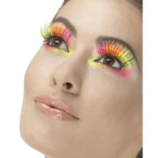 80's Party False Eyelashes - Neon Multi-coloured (1pc)