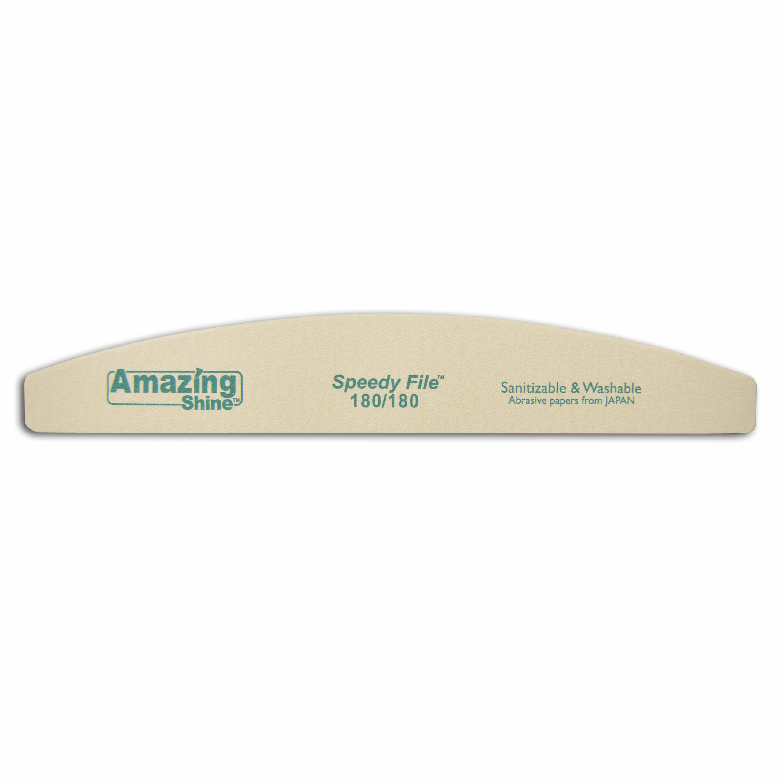 Amazing Shine half moon 180 green Amazing Shine Half Moon White Nail File 180/180 Green Centre (3pc)