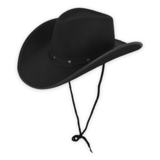 Henbrandt Black Adult Studded Cowboy Hat With Cord (1pc)