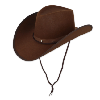 Henbrandt Brown Adult Studded Cowboy Hat With Cord (1pc)