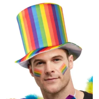 Deluxe Pride Rainbow Stripe Top Hat (1pc)