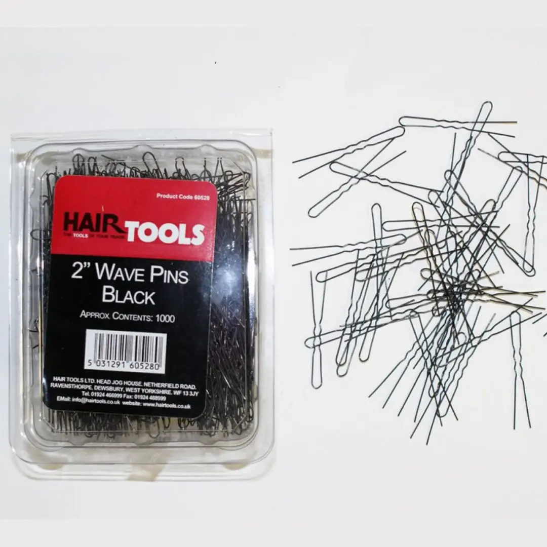 Hair Tools 1000 2" Wave Pins - Black (1pc)