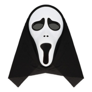 Henbrandt Adult Screaming Ghost Face Mask with Hood (1pc)