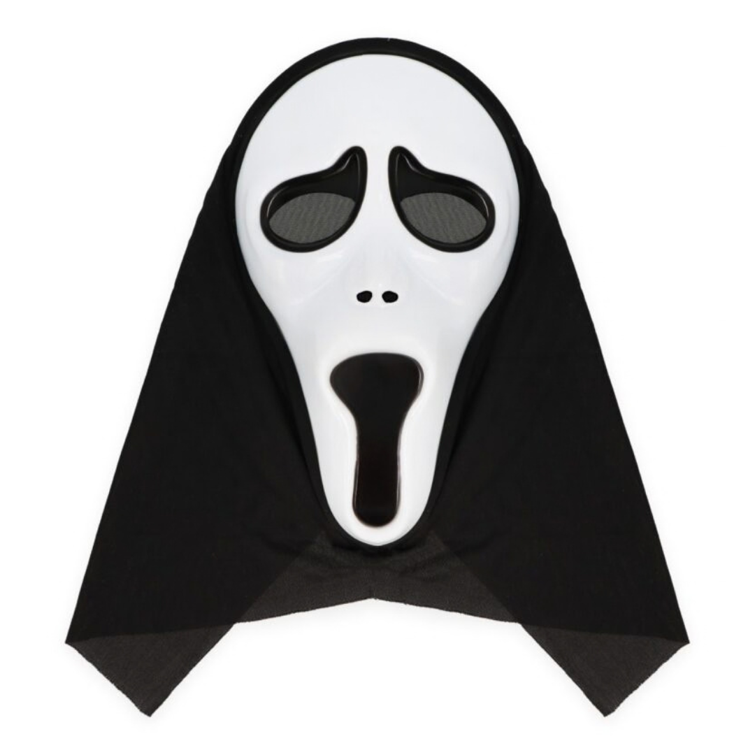 Henbrandt Adult Screaming Ghost Face Mask with Hood (1pc) V41 217A