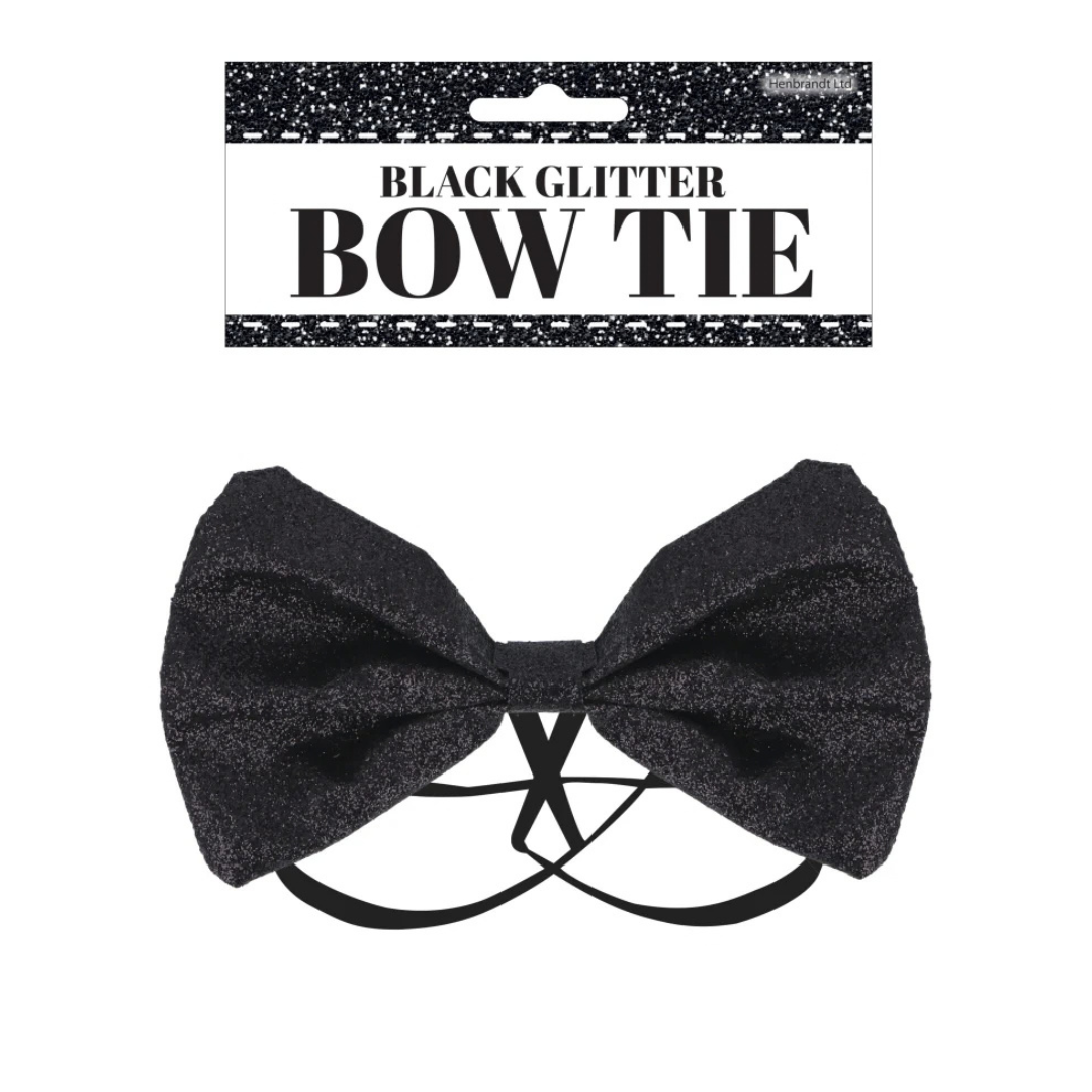 Henbrandt Black Glitter Bow Tie (1pc) U20 225