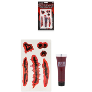 Henbrandt Fake Blood With Temporary Tattoo Scars (1pc)