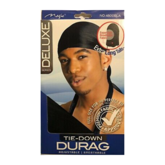 Magic Collection Deluxe Tie Down Durag - Black (12pcs)