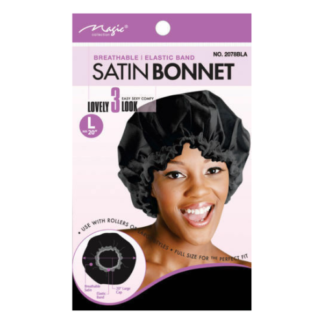 Magic Collection Satin Bonnet - Black (12pc)
