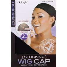 Stocking Wig Cap by Magic Collection - Black (12pcs)