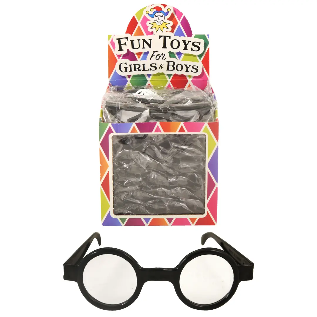 Novelty Wizard Round Glasses - Black (36pcs)