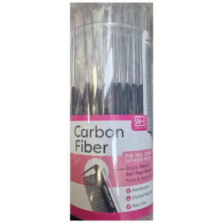 Pincaat Carbon Fibre Pin Tail Comb - 60pc (1 Pack)