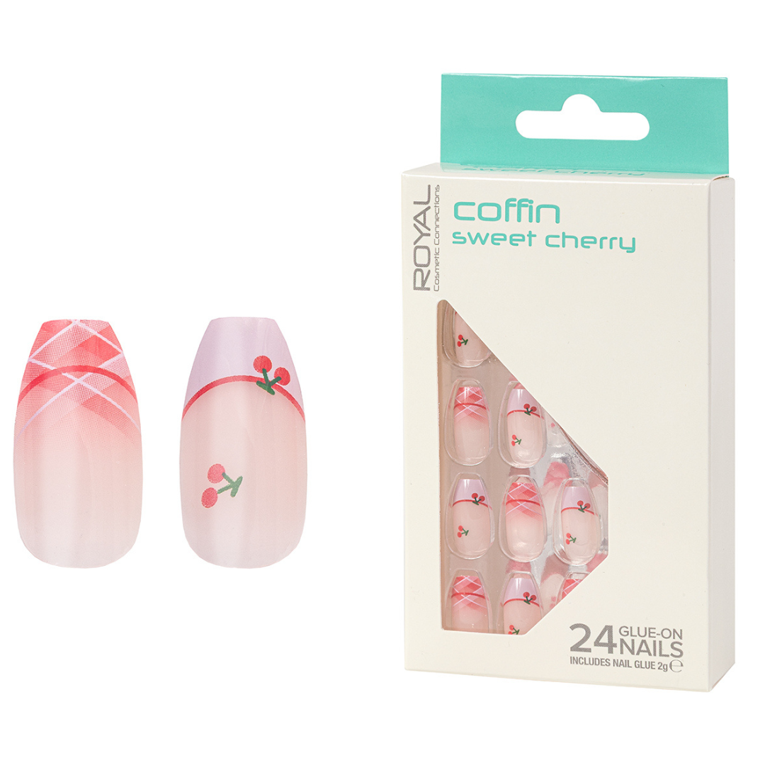 Royal 24 Coffin False Nail Tips - Sweet Cherry (NNAI505) (6pcs)