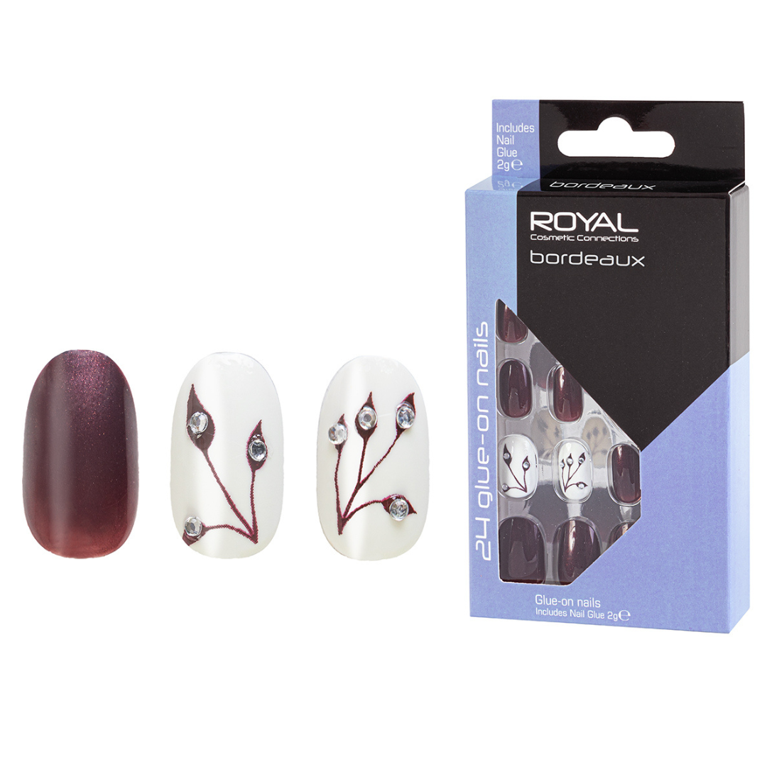 Royal 24 False Nail Tips - Bordeaux (NNAI482) (6pcs)