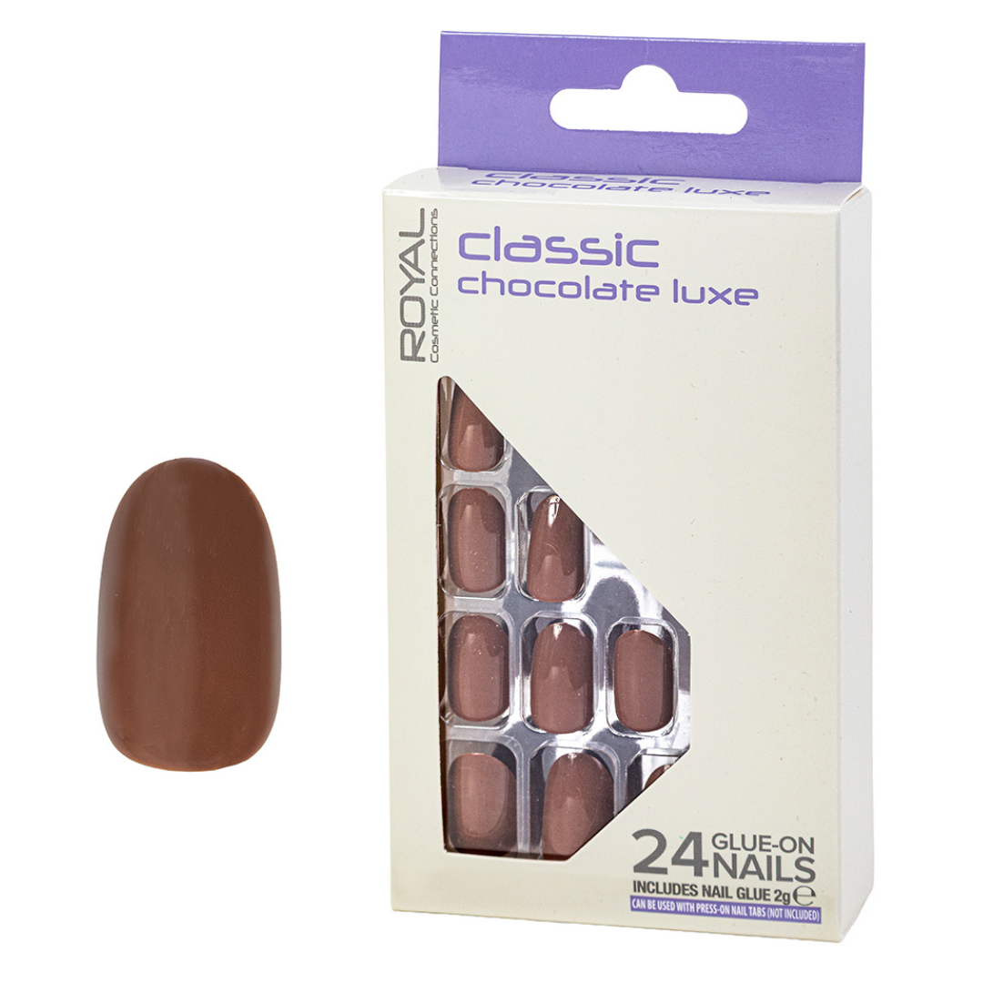 Royal 24 False Nail Tips - Chocolate Luxe (NNAI509) (6pcs)