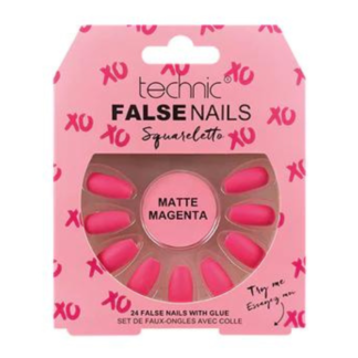 Technic Squareletto False Nails - Matte Magenta (6pcs)