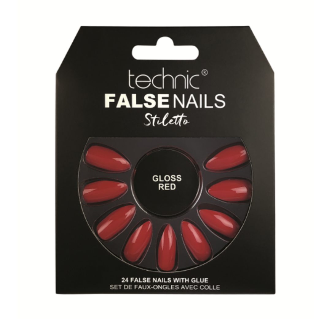 Technic Stiletto False Nails - Gloss Red (6pcs) Technic Stiletto False Nails - Gloss Red (6pcs)