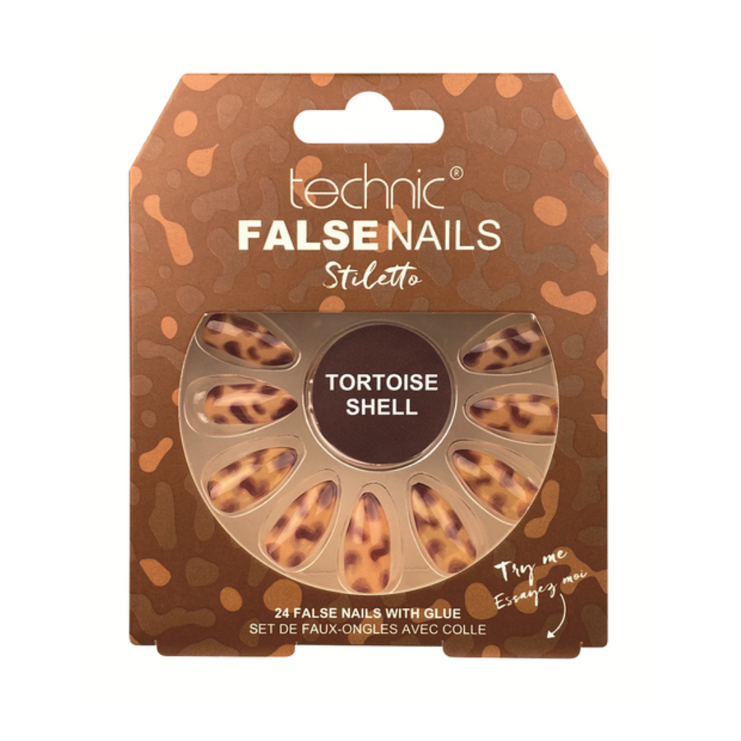 Technic Stiletto False Nails - Tortoiseshell (6pcs)
