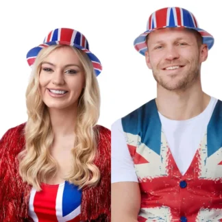 Union Jack Bowler Hat - Plastic (1pc)