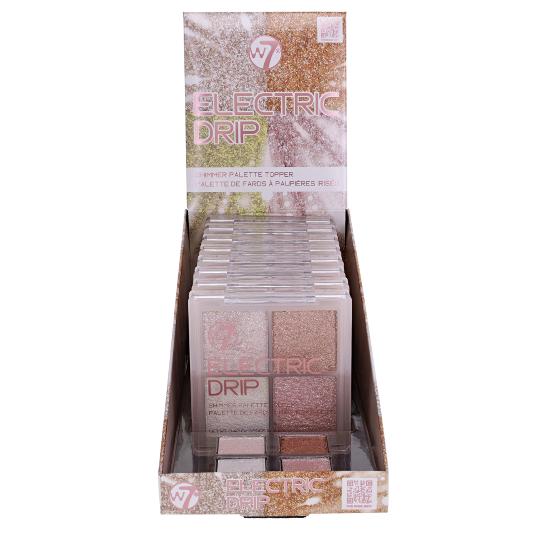 W7 Electric Drip Shimmer Eyeshadow Palette Display (8pc) (1)