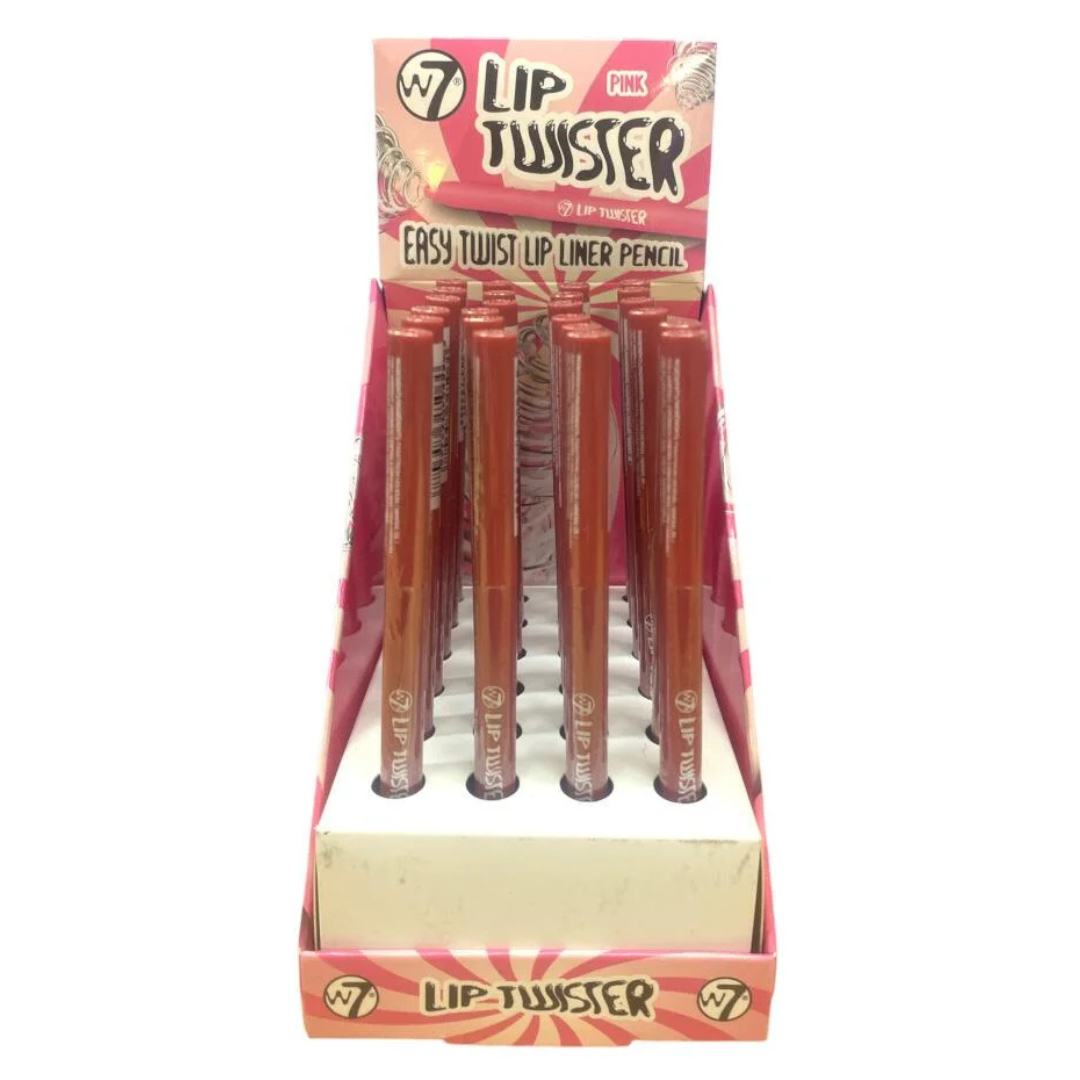 W7 Lip Twister Lip Liner Pencil Display - Pink (24pc)