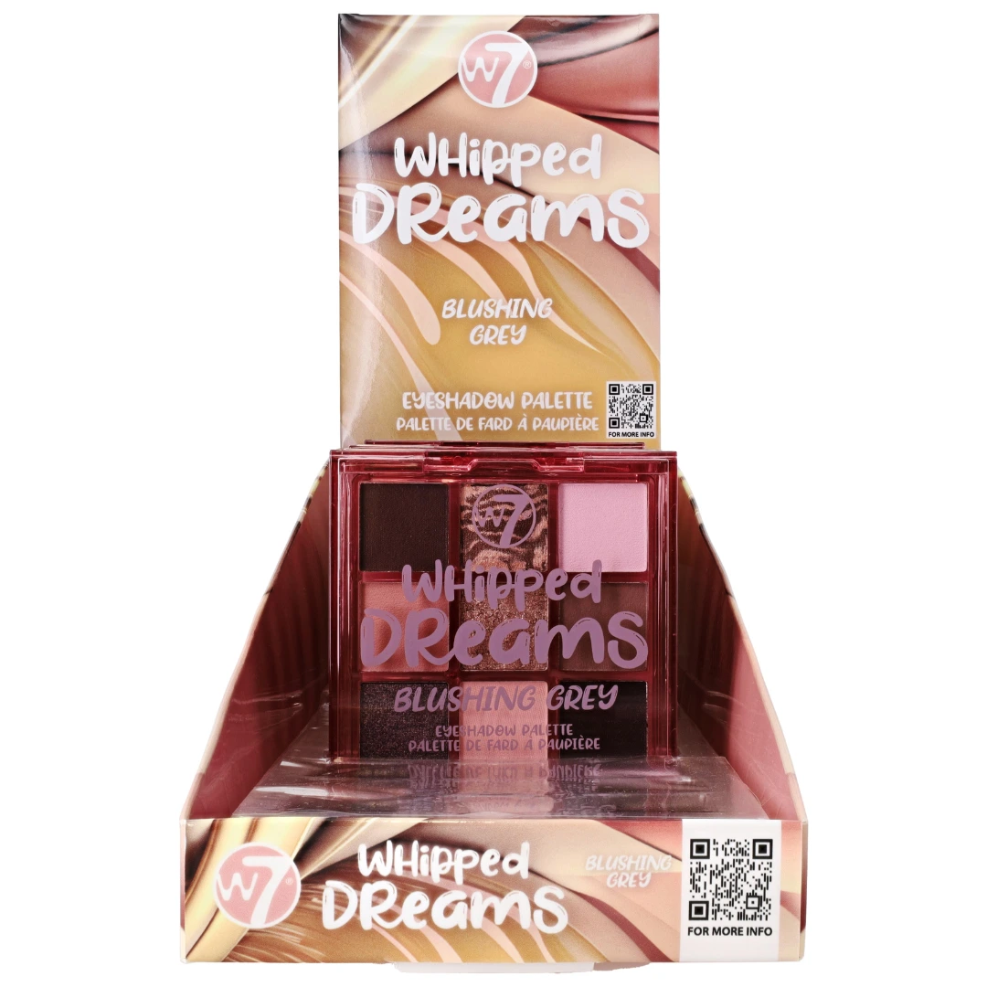 W7 Whipped Dreams Eyeshadow Palette Display - Blushing Grey (8pc)