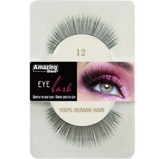 Amazing Shine Human Hair Eyelashes (1pc) (Options) - 12, 1pc