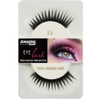 Amazing Shine Human Hair Eyelashes (1pc) (Options) - 15, 1pc