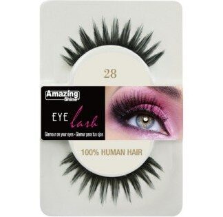 Amazing Shine Human Hair Eyelashes (1pc) (Options) - 28, 1pc