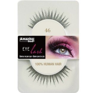 Amazing Shine Human Hair Eyelashes (1pc) (Options) - 46, 1pc