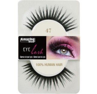 Amazing Shine Human Hair Eyelashes (1pc) (Options) - 47, 1pc